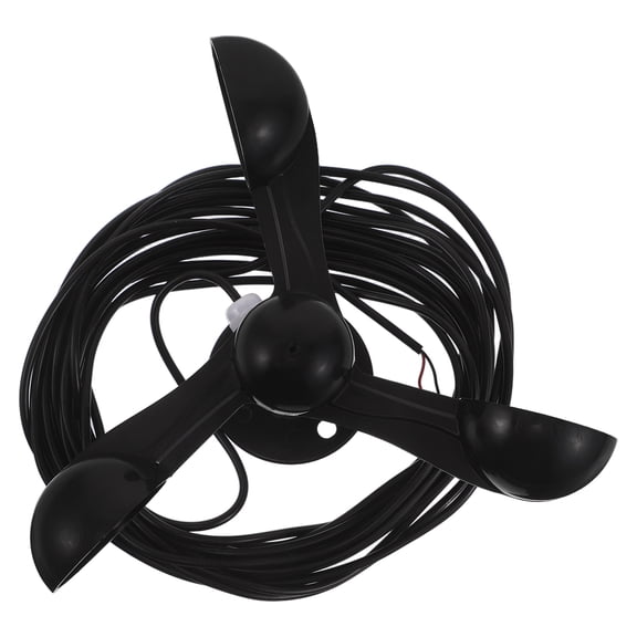 Uonlytech Easy Install Black Wind Cup Anemometer with 360 Degree Detection for Home Use
