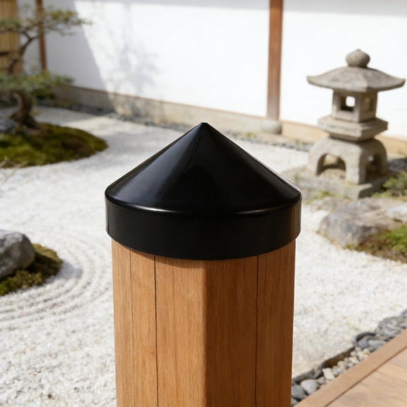 Uonlytech Boat Dock Post Cap Cone Style Black Plastic Protector for Marine Wood Pilings Uv Resistant