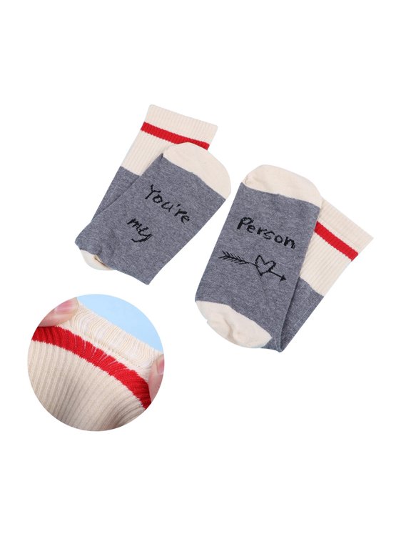 Dark Grey Socks Letter Printing for Stylish and Comfortable Wear
