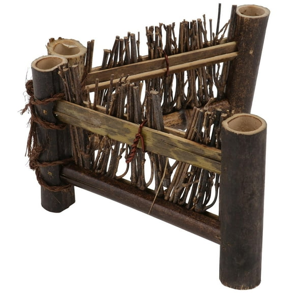 Uonlytech Bamboo Fence Small Screen Micro Landscaping Decor Brown 1PC