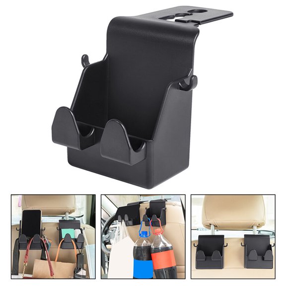 Uonlytech Car Hanging Hook for Headrest ABS Black Vehicle Backseat Hanger Easy Installation