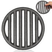 Uonlytech Cast Iron Grates For Grill Round Grey Temperature Maintenance Camping Lovers 1Pack