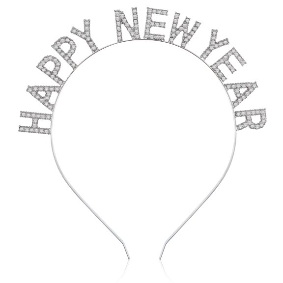 Uonlytech Stylish Plated Silver New Year Head Hoop for Party Costume Accessories and Fun Decor