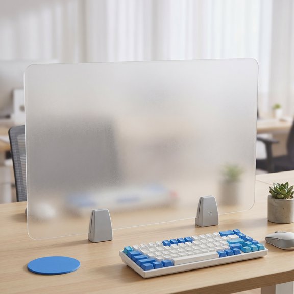 Uonlytech Clear Acrylic Desktop Privacy Panel for Home Office with Tool Free Setup