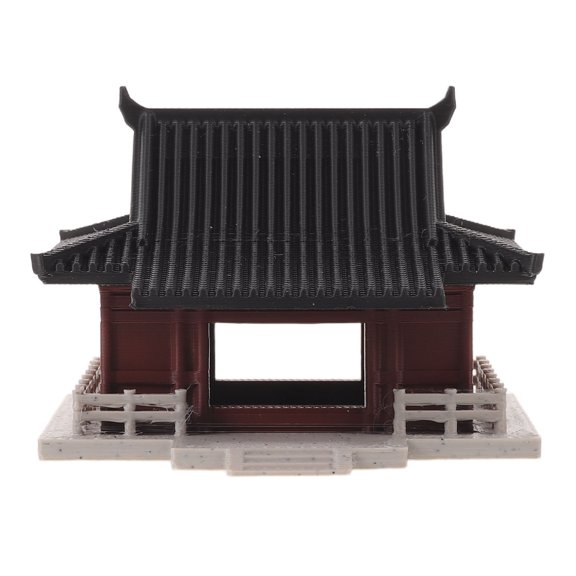 Uonlytech Compact Zen Garden Pavilion Ornament with Detailed Stonework for Serene Home Environment