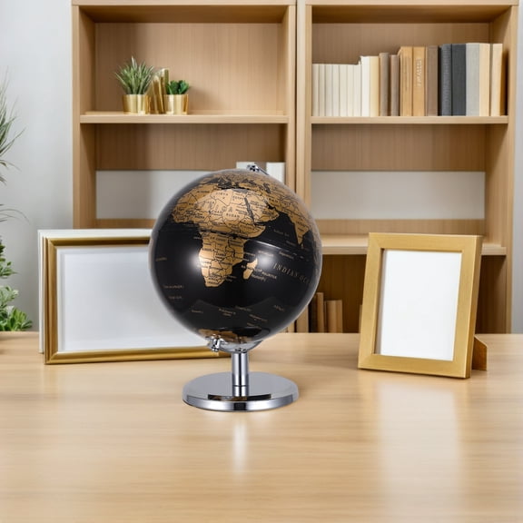 Uonlytech Desktop World Globe with Clear Country Labels and Metal Stand for Elegant Home or Office Decor