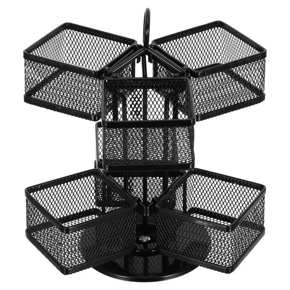 Uonlytech Detachable Black Metal Tea Bag Organizer Carousel for Countertop Display