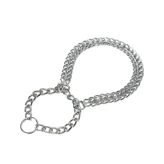 Uonlytech Dog Chain Collar Training Collar For Dogs Silver Plated Metal 1Pcs