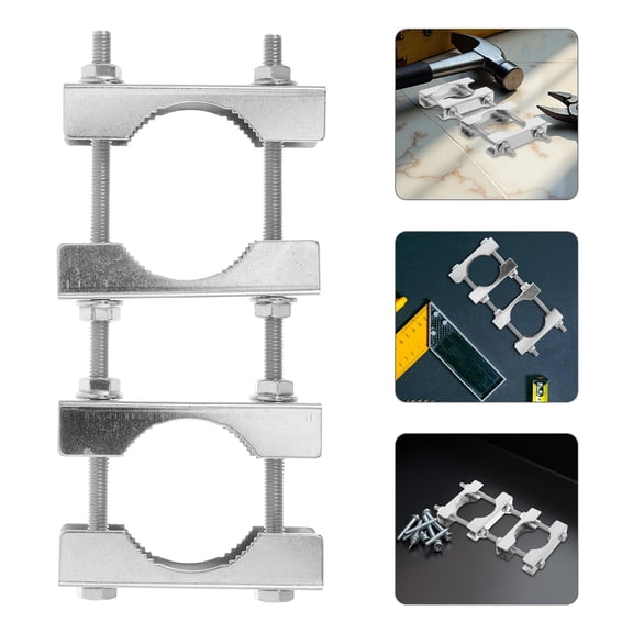 Uonlytech Double Antenna Mast Mount Bracket Kit Weatherproof Galvanized Iron for Outdoor Roof Installation