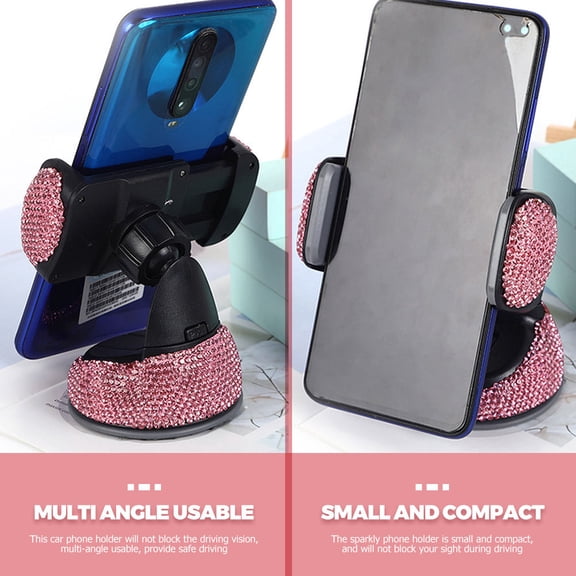 Uonlytech Driving Phone Stand For Car Bling Holder Pink 1Set