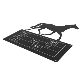 Uonlytech Durable Black Rustproof Horse Stall Sign for Stable with Clear Number Identification