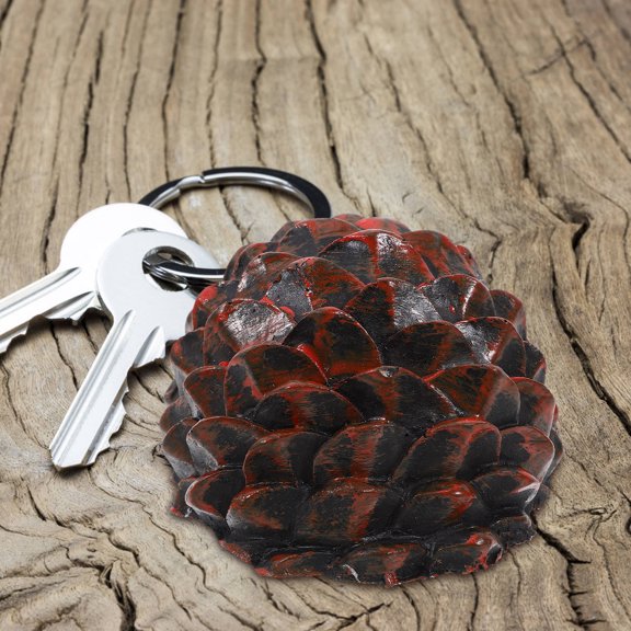 Uonlytech Durable Resin Pine Cone Outdoor Key Hider Dark Brown Garden Key Holder Storage Box