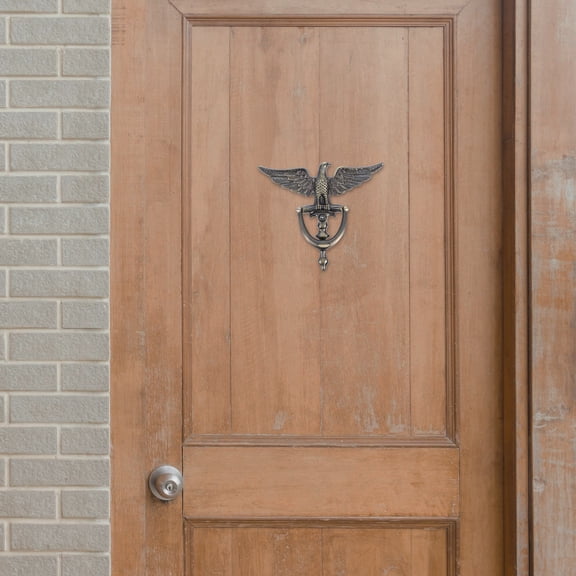 Uonlytech Zinc Alloy Eagle Head Door Knocker with Peephole, Antique Golden for Home