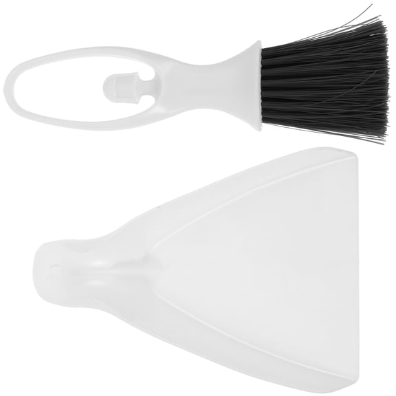Uonlytech Dust Pan and Broom Set for Rabbit and Guinea Pig Cage Maintenance in White Plastic Material