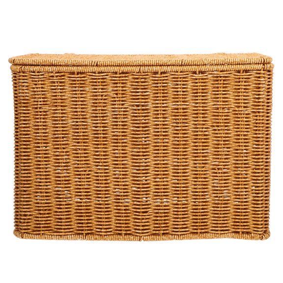 LIOOBO Light Brown Basket with Handle Woven Storage Container for Organizing Sundries and Daily Items