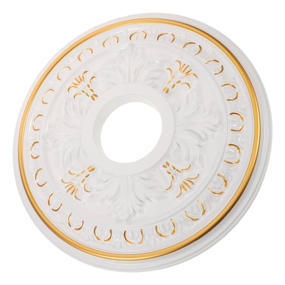Uonlytech Easy Install Ceiling Medallion Lightweight Plaster Round Medallion Ring for Ceiling Fan and Light