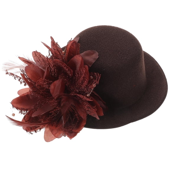 Uonlytech Elegant Coffee Flower Hair Barrette Chic Hair Pin for Bridal and Cocktail Party
