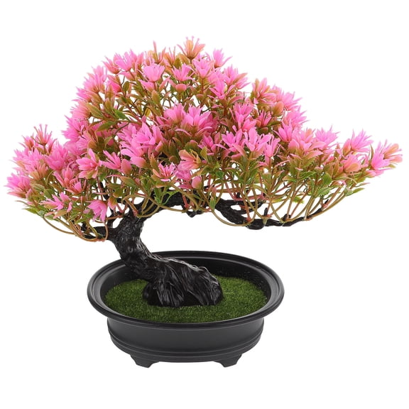 Uonlytech Simulation Bonsai Pine Tree Pink Artificial Plant for Store and Flower Shop Decor