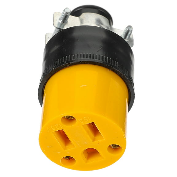 Uonlytech Female Electrical Plug End Extension Cord Connector PC Yellow 1Set for Residential Use