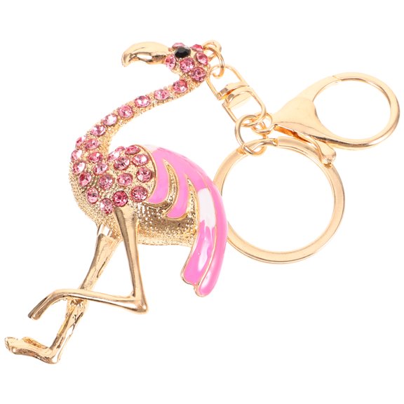 Uonlytech Pink Flamingo Keychain Modern Design Metal 1Set Key Holder for Women Everyday Use