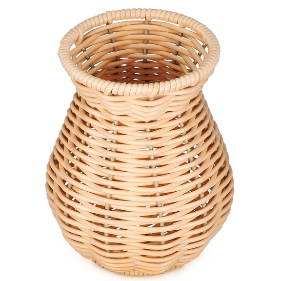 Uonlytech Rustic Beige Imitation Rattan Vase, Simple and Elegant Home Decor