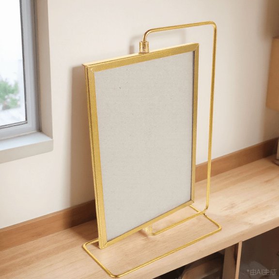 Uonlytech Golden Metal A4 Snap Floating Photo Frame Decorative Rotating Picture Display for Home Office