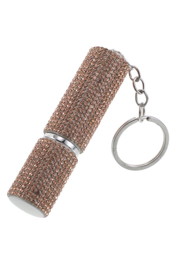 Golden Rhinestone Perfume Bottle Keychain Refillable Portable Travel Spray Bottle for Decoration