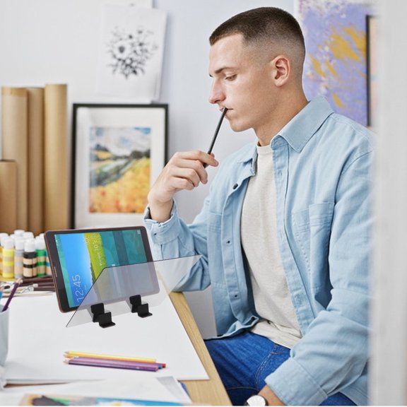 Uonlytech Handheld Drawing Projector with Adjustable Tilt Portable Light Tracing Board for Drawing