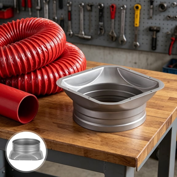 Uonlytech Hvac Duct Transition Fitting 6 Inch Square to Round Air Duct Adapter Grey for Ventilation