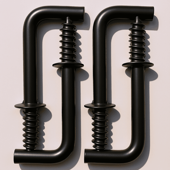 Uonlytech L Shape Screw Hooks Square Bend Hook 100Pcs Black Right Angle Design Office