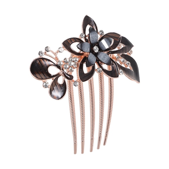 Uonlytech Lightweight Black Hair Comb for Updo Hairstyles Secure Style Tool for Weddings and Daily Wear
