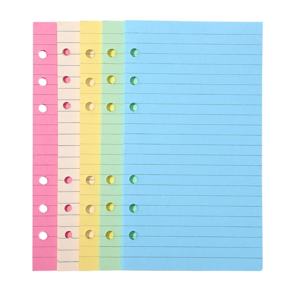 Uonlytech Loose Leaf Planner Fillers Assorted Color 6 Hole Lined Paper for Writing