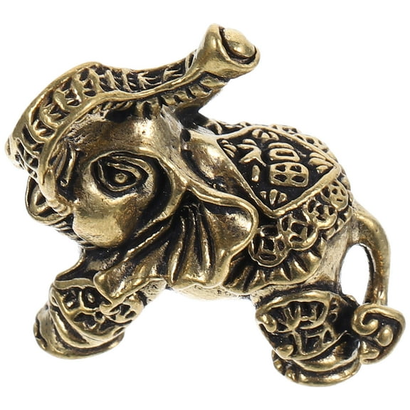 Uonlytech Lucky Elephant Statue Decorative Elephant Sculpture Golden 1Set Home Decor