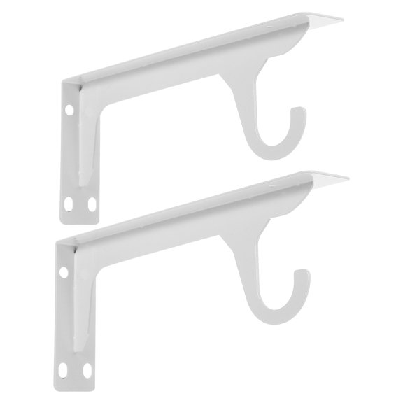 Uonlytech Metal Closet Rod Shelf Bracket in White with Stable Design for Home Wardrobe Use
