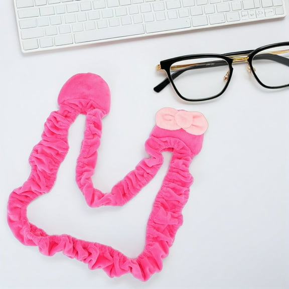 Uonlytech 1Pc Elastic Dustproof Computer Monitor Cover Rosy Color with Adorable Cat Ear Decoration