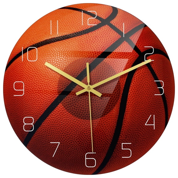Uonlytech Multi Color Acrylic Basketball Wall Clock for Study Room Living Room with Quiet Mute Core