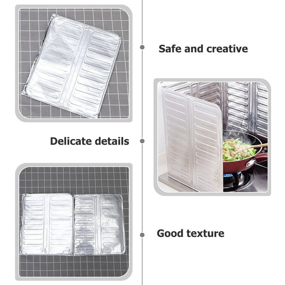 Uonlytech Oil Splatter Guard for Cooking with Foldable Heat Resistant Plated Silver Panel