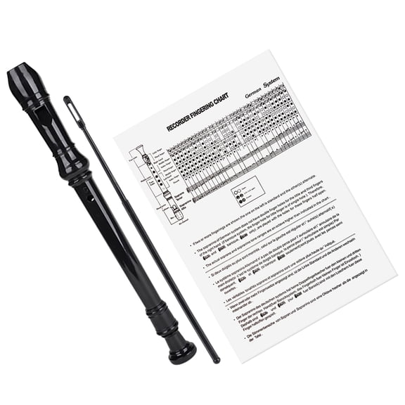 Uonlytech Professional Black Recorder Instrument Traditional Flute with Precise German Machine Cutting