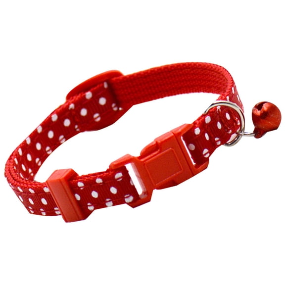 Uonlytech Red Adjustable Dog Bell Collar with Lightweight Comfortable Texture for Pets