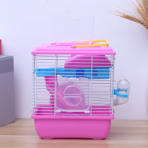 Uonlytech Chinchilla Cage Red Double Layer Pet House with Environmental Plastic and Slide Design