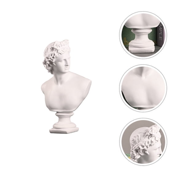 Uonlytech Resin David Statue Ornament with White Plaster Finish Elegant Home Decor Sculpture