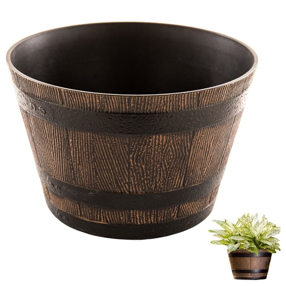 Uonlytech Retro Flower Pot Practical Planter Pot Dark Brown for Home Decoration 1Pack