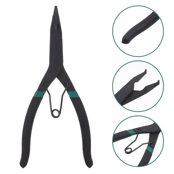 Uonlytech Precision Flat Nose Lock Ring Pliers Sturdy Steel for Car Maintenance