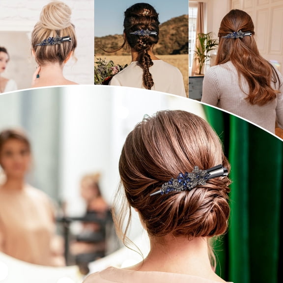 Uonlytech Rhinestone Hair Clips Women Duck Bill Hair Styling Elegant 1Pack