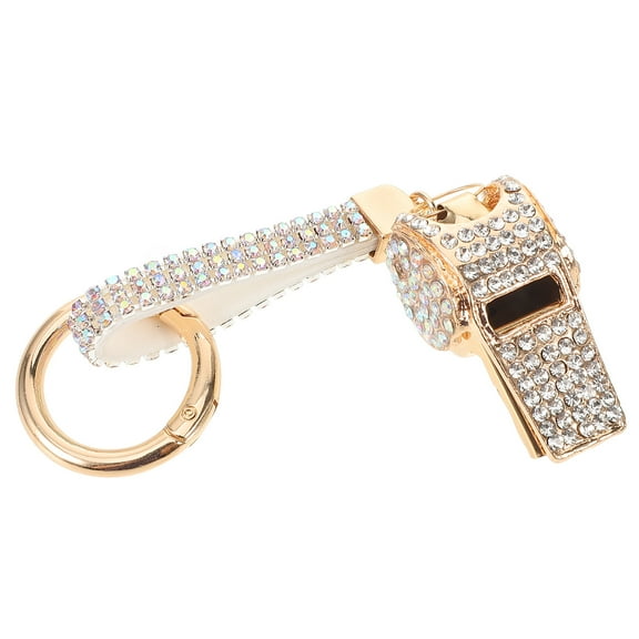 Uonlytech Rhinestone Whistle Keychain Alloy Pendant Decorative Bag Charm for Backpack Or Purse Accessories