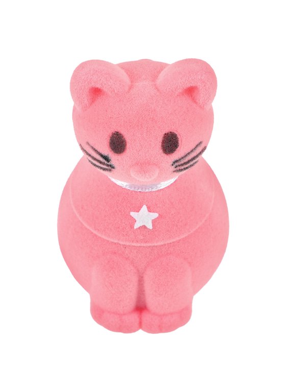 Pink Plastic Cat-Shaped Ring Box for Wedding and Bridal Shower