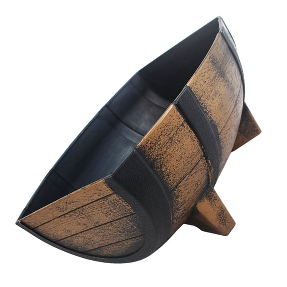 Uonlytech Rustic Half Barrel Planter with Wood Texture Raised Feet Durable Plastic Outdoor Garden Flower Pot