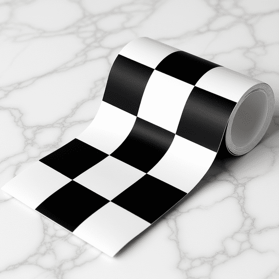 Uonlytech Self Adhesive Bulletin Board Border Trim Vinyl Sticker with Checkered Design for Wall Panels