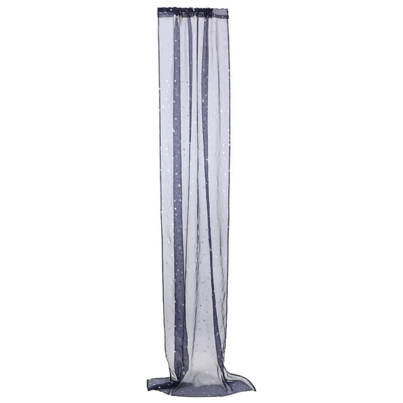 Uonlytech Dark Blue Sheer Curtains with Plated Silver Star Print for Window Screening