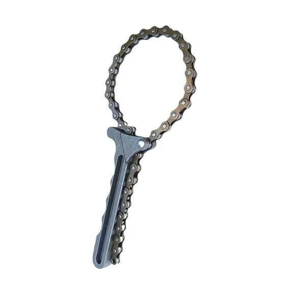 Uonlytech Silver Oil Filter Wrench Chain Type Adjustable Tool Metal Removal of Cylindrical Objects 1Set